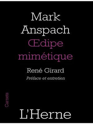 cover image of Œdipe mimétique